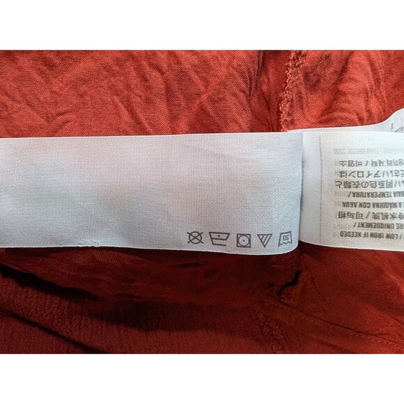 Abercrombie & Fitch Rust Orange-Red Embroidered Cutout Shift Dress Sz S Boho 141 - Picture 7 of 10